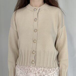 ALTUZARRA Liam Sweater Cardigan - Antique Pearl in XS